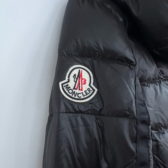 Moncler Coat Women’s Small Black Down Puffer Fur Trim Hooded Long Parka Jacket - Picture 3 of 10